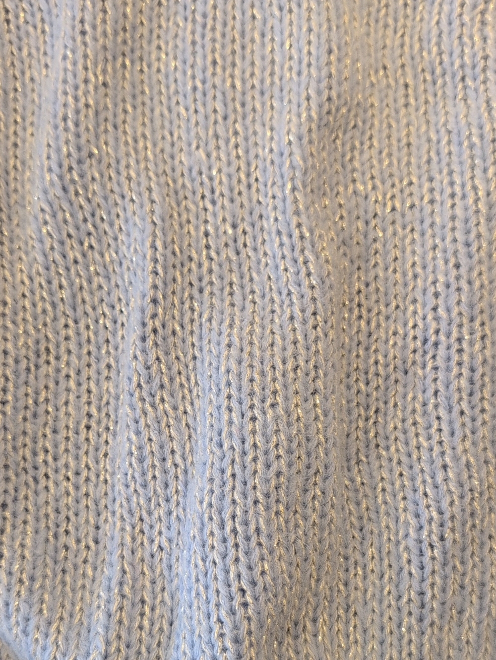 Kimchi Blue Mirabell Light Blue Sparkly Knit Cardigan with Ruffle Collar Cropped - Picture 13 of 13